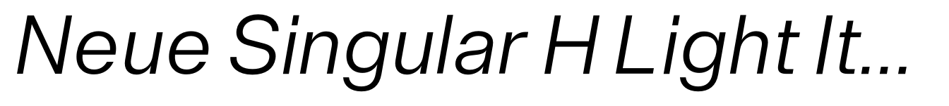 Neue Singular H Light Italic